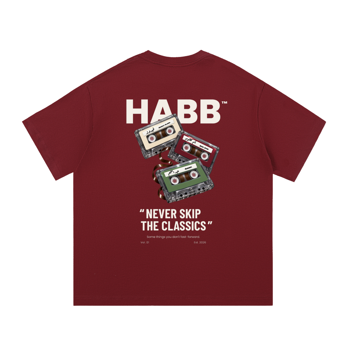 The Classics Tee in Wine Red, back