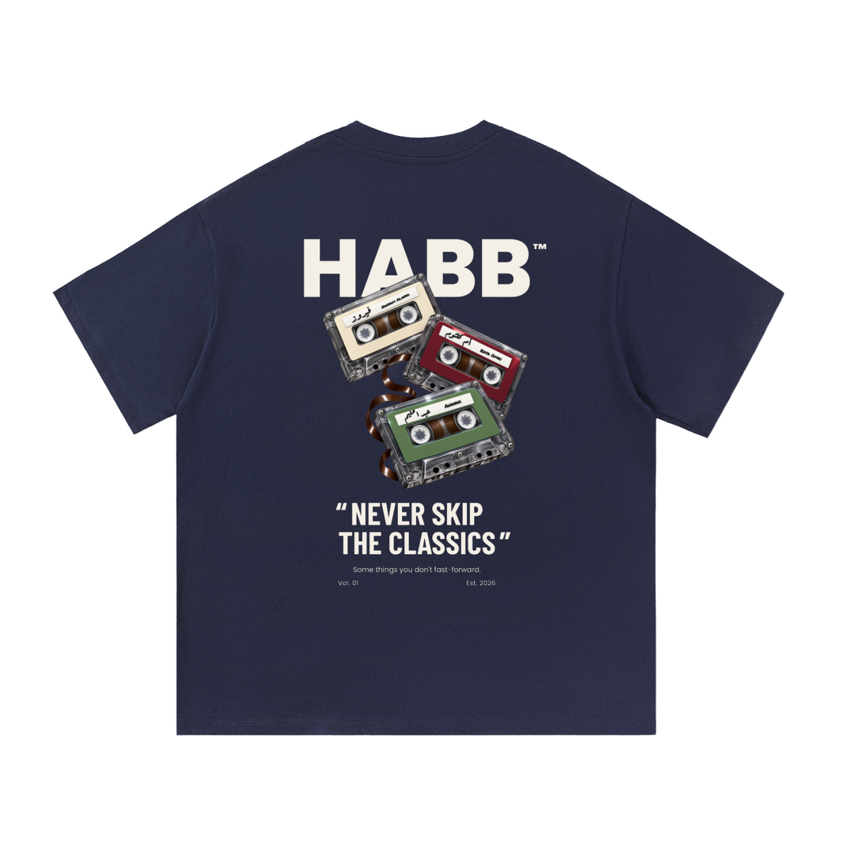 The Classics Tee in Navy, back